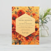 Marigold Painterly Poppy Wedding 招待状 (スタンド正面)