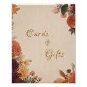 Marigold Rustic Floral Wedding Cards & Gifts Sign フォトプリント (正面)