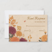 Marigold & Warm Orange Rustic Boho Autumn QR Code 出欠カード (正面)