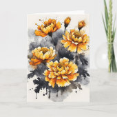 Marigold - Watercolor flowers カード (正面)