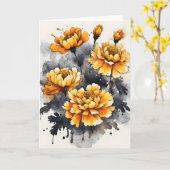 Marigold - Watercolor flowers カード (黄色い花)