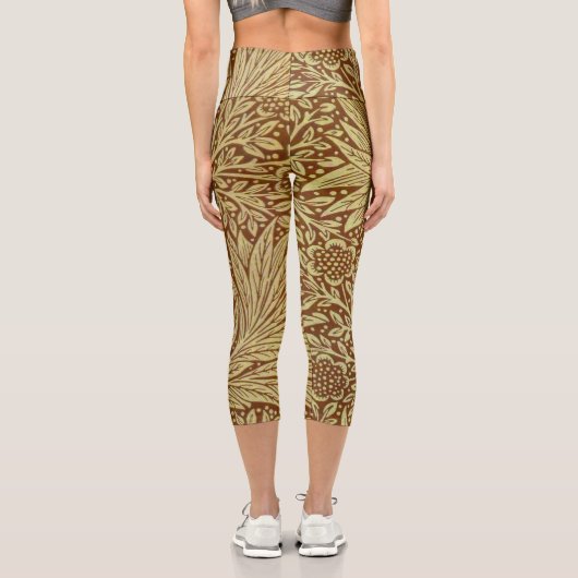 Marigold William Morris Antique Flower Pattern カプリレギンス (裏面)