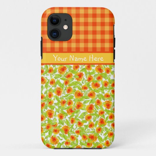 MarigoldsとCheck Gingham iPhone 5/5sケース Case-Mate iPhoneケース (裏面)