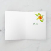 Marigolds and Check Gingham: 70誕生日カード カード (内部)