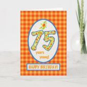 Marigolds and Check Gingham: 75誕生日カード カード (正面)