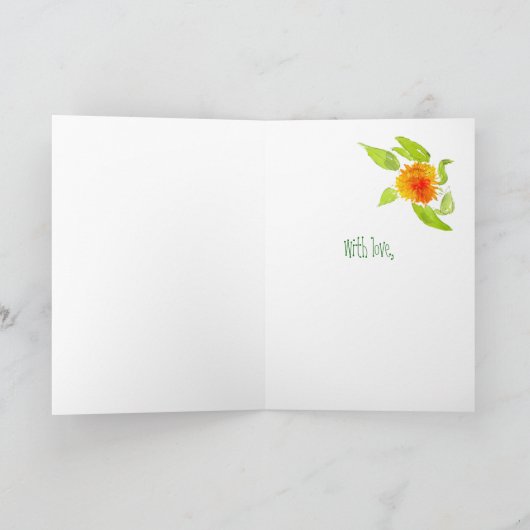 Marigolds and Check Gingham: 75誕生日カード カード (内部)