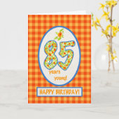 Marigolds and Check Gingham: 85誕生日カード カード (黄色い花)