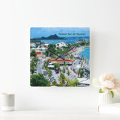  Marigot Bay, St. Maarten スクエア壁時計 (ホーム)