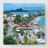  Marigot Bay, St. Maarten スクエア壁時計 (正面)