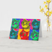 Marilyn Cats:グリーティングカード カード (黄色い花)