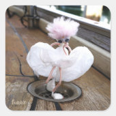 Marilyn Monroe pose in Witte rok door fubby. スクエアシール (正面)