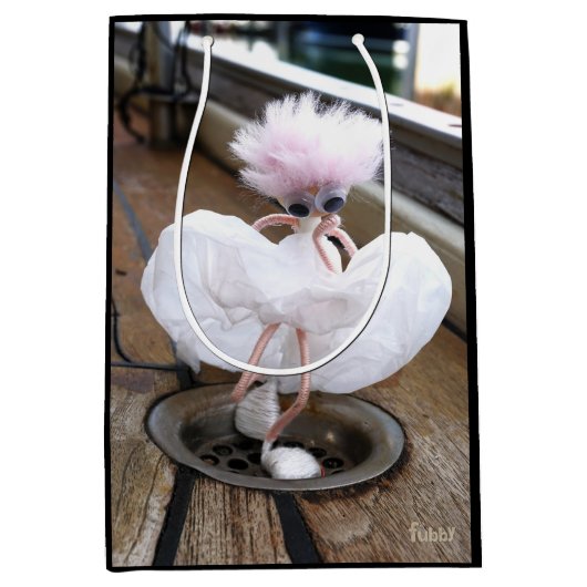 Marilyn Monroe pose in Witte rok door fubby. ミディアムペーパーバッグ (正面)