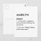 Marilyn name, Editable name, Custom name ポストカード (正面/裏面)