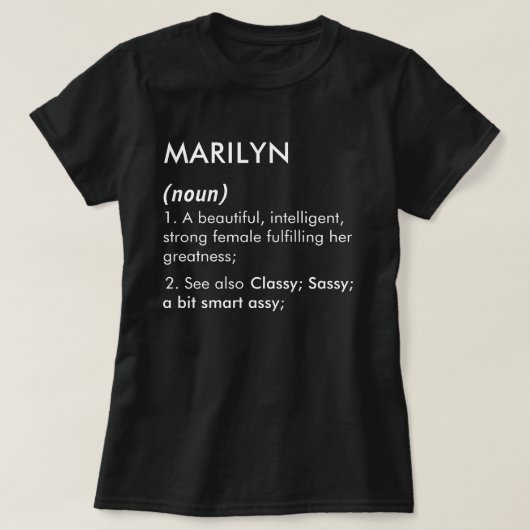 Marilyn name, Editable name, Custom name Tシャツ (デザイン正面)