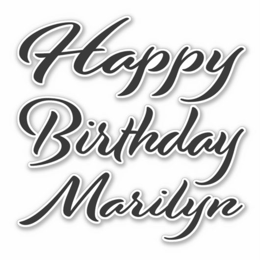 Marilyn Name Vorname black Sticker Geburtstag シール (正面)