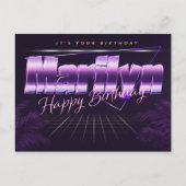 Marilyn Name Vorname lila Postkarte Geburtstag ポストカード (正面)