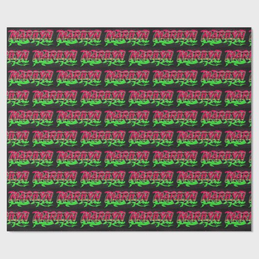 Marilyn Vorname Name Graffiti red green ラッピングペーパー (フラット)
