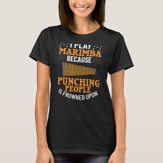 Marimba楽器音楽レッスンプレーヤー初心者または Tシャツ (正面)