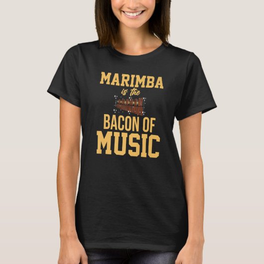Marimba楽器音楽レッスンプレーヤー初心者または Tシャツ (正面)