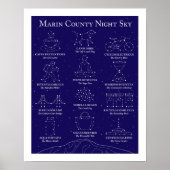 Marin County Night Sky Blue Poster 16x20 ポスター (正面)