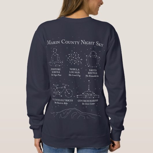 Marin County Night Sky Women's Sweatshirt Blue スウェットシャツ (裏面)