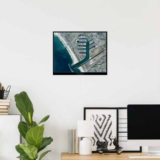 Marina del ReyロサンゼルスCA衛星ポスター ポスター (ホームオフィス)