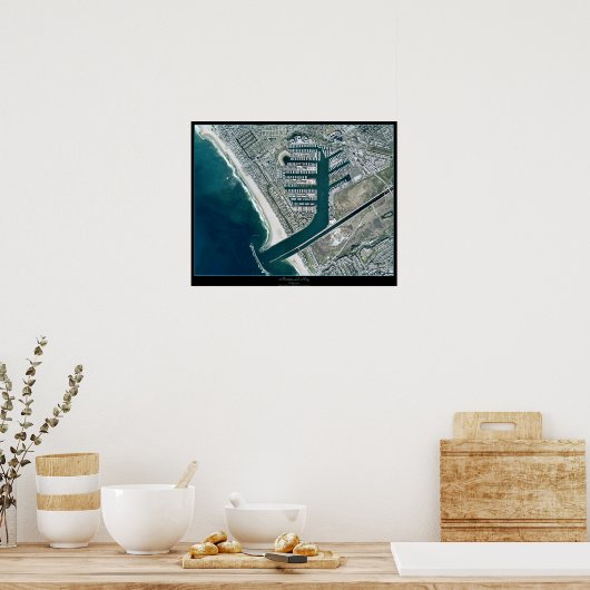 Marina del ReyロサンゼルスCA衛星ポスター ポスター (キッチン)