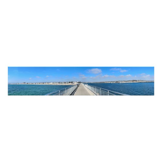 Marina Del Rey, CA -ビーチ/チャンネル分割 フォトプリント (正面)