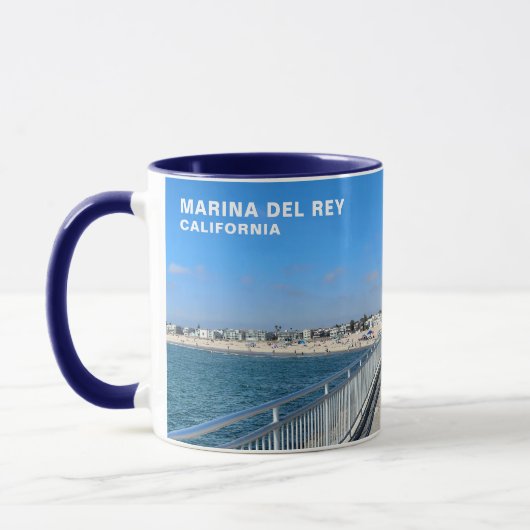 Marina Del Rey, CA -ビーチ/チャンネル マグカップ (左)