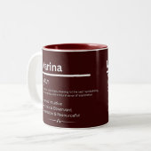 Marina, Girl Personalized Name Definition Mug ツートーンマグカップ (正面左)