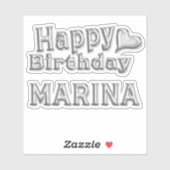 Marina Happy Birthday silver Aufkleber Sticker シール (シート)