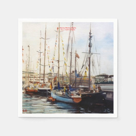 Marina/Mariña/Marine スタンダードカクテルナプキン (正面)