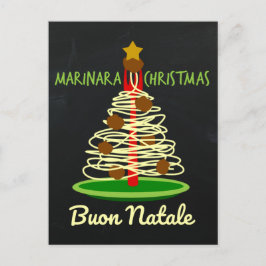 MarinaraのクリスマスのBuon Nataleスパゲッティ木 シーズンポストカード