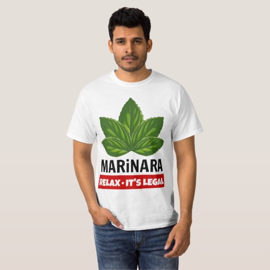 Marinaraはそれをです法的ベズルの葉の食糧ユーモアリラックスします Tシャツ (正面フル)