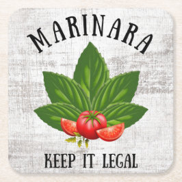 Marinara it 保 Legal Basilトマ葉ト スクエアペーパーコースター