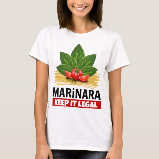 Marinara it 保 Legal Basil Tomattomates Spaghetti Tシャツ (正面)