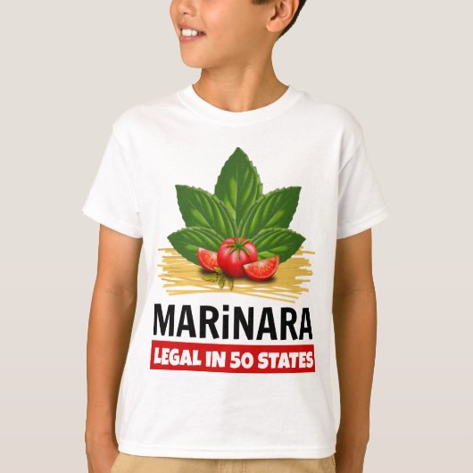 Marinara Legalで50州バジルトマトスパゲッティ Tシャツ (正面)