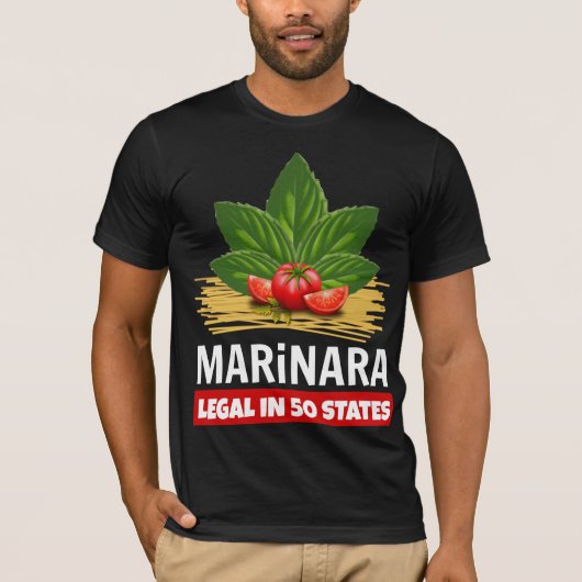 Marinara Legalで50州バジルトマトスパゲッティ Tシャツ (正面)