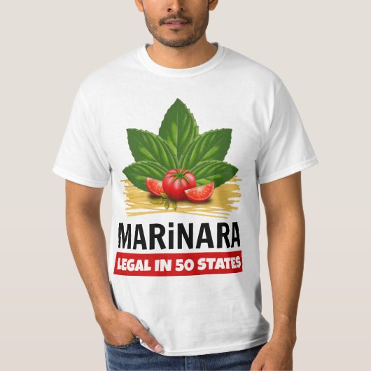 Marinara Legalで50州バジルトマトスパゲッティ Tシャツ (正面)