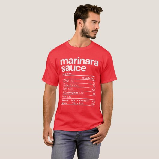 Marinara Sauce Nutrition Fact Funny Thanksgiving C Tシャツ (正面フル)
