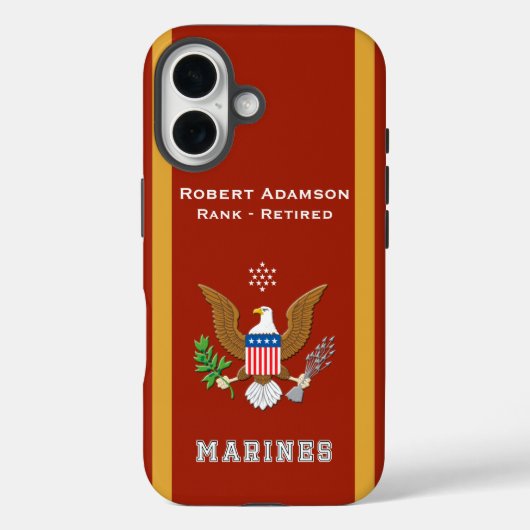Marine パーソナライズされた Insignia（名称） Case-Mate iPhoneケース (裏面)