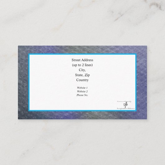 Marine Blues Bubble Wrap Backgroundリセラー 名刺 (裏面)