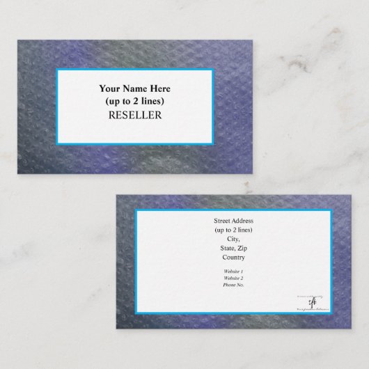 Marine Blues Bubble Wrap Backgroundリセラー 名刺 (正面/裏面)