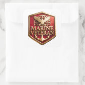 Marine Corps Veteran Logo Emblem スクエアシール (バッグ)
