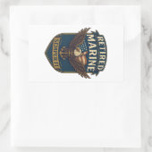 Marine Corps Veteran Logo Emblem 長方形シール (バッグ)