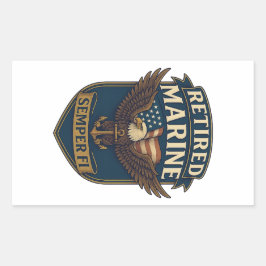 Marine Corps Veteran Logo Emblem 長方形シール