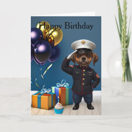 marine dog birthday Folded Greeting Card カード