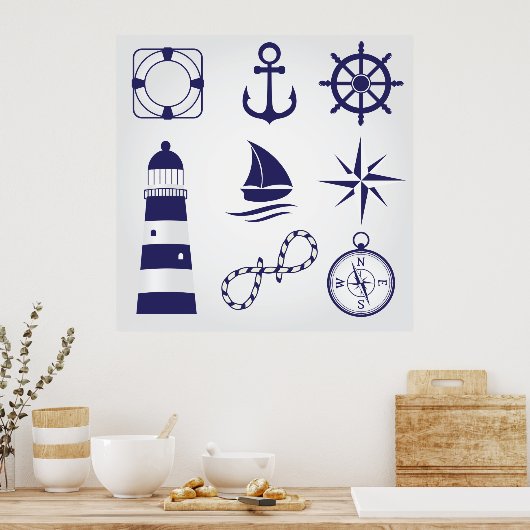 Marine Elementsポスター ポスター (キッチン)