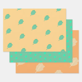 Marine habitat Wrapping Paper Flat Sheet Set of 3 ラッピングペーパーシート