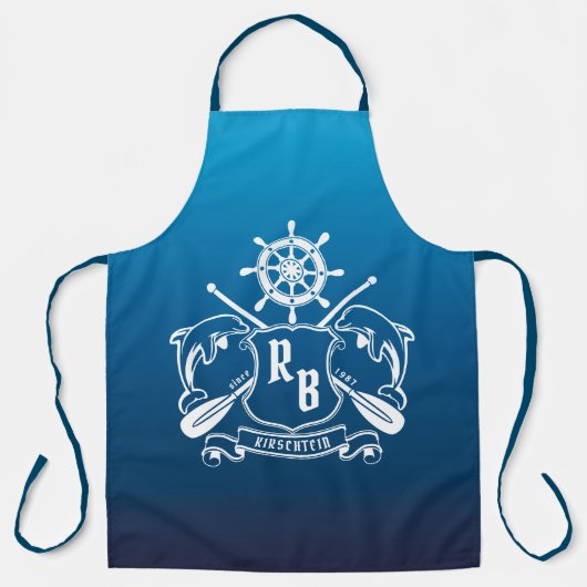 Marine Insignia Dolkins Helm Oars Shield(海上記:イルカン: エプロン (正面)